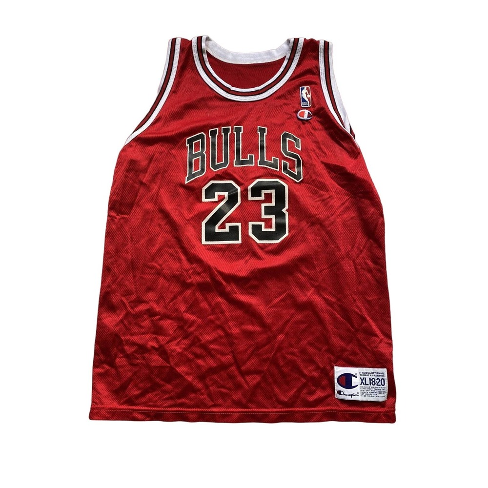 vintage kids xl champion jordan #23 chicago bulls jersey 18-20